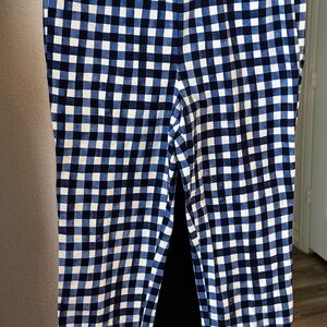 Talbots Blue and White Checkered CHATHAM ANKLE PANT Size 12